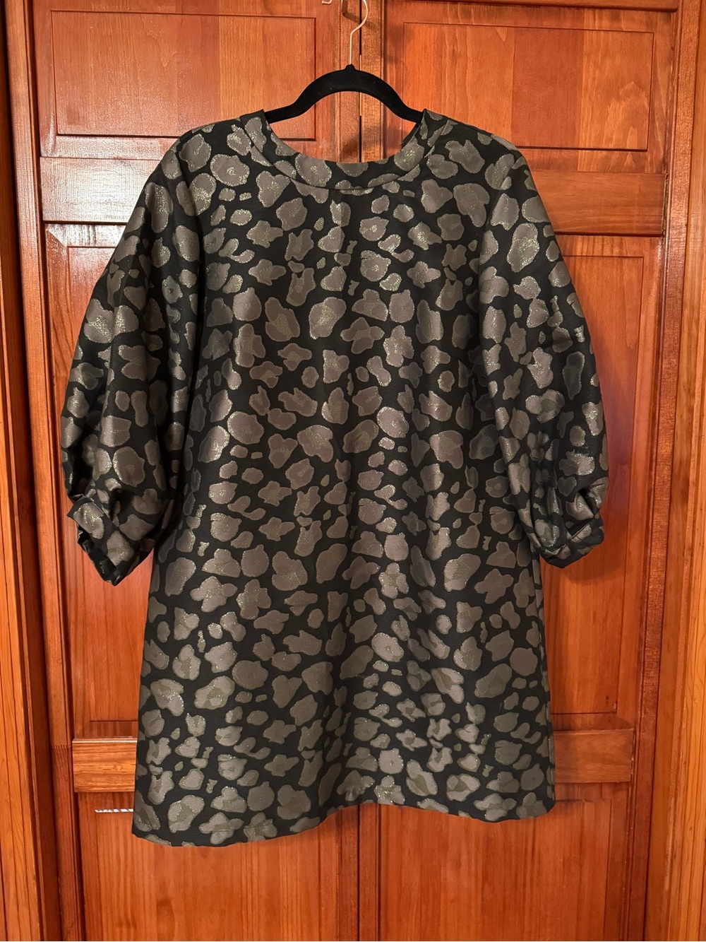 Topshop Black and Olive Patterned Shift Dress - Women - Picture 3 of 5